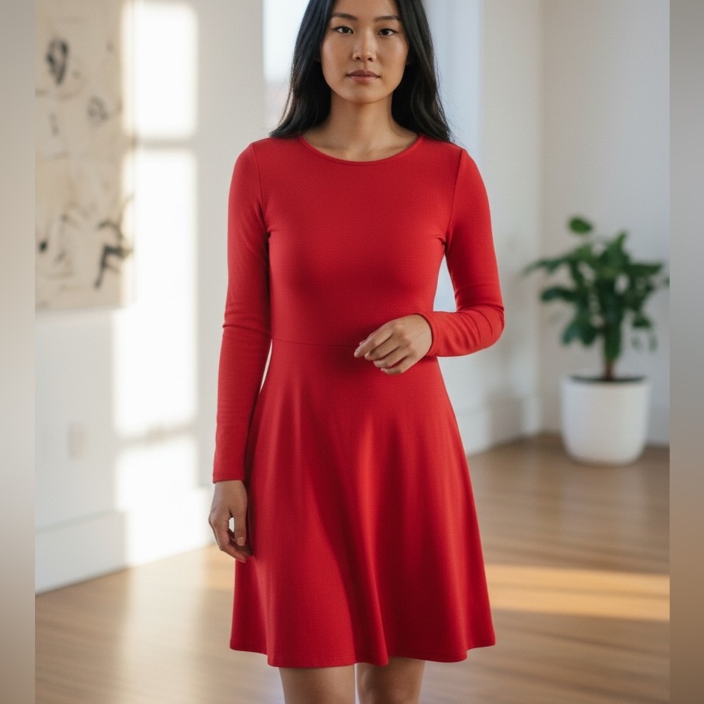 🆕Long Sleeve Red Dress Large